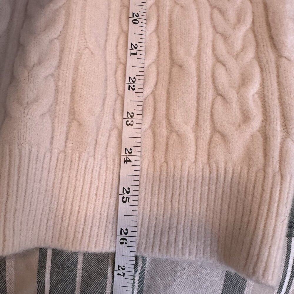 Aelfric Eden White Cable Knit Crewneck Sweater - Picture 11 of 11